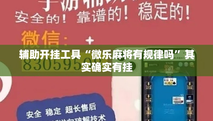 辅助开挂工具“微乐麻将有规律吗	”其实确实有挂