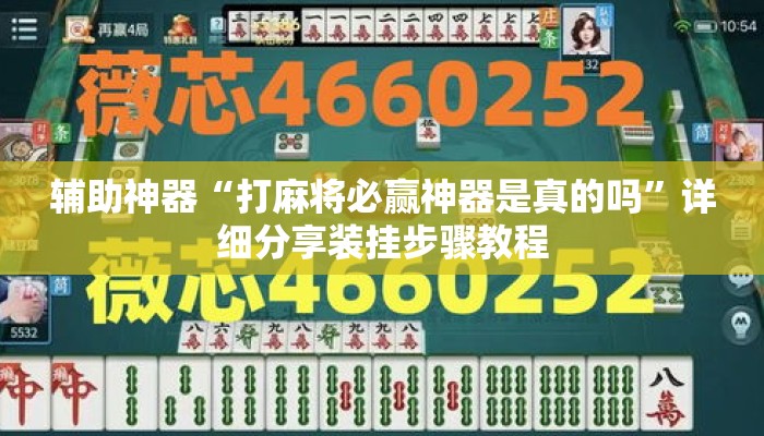 辅助神器“打麻将必赢神器是真的吗”详细分享装挂步骤教程
