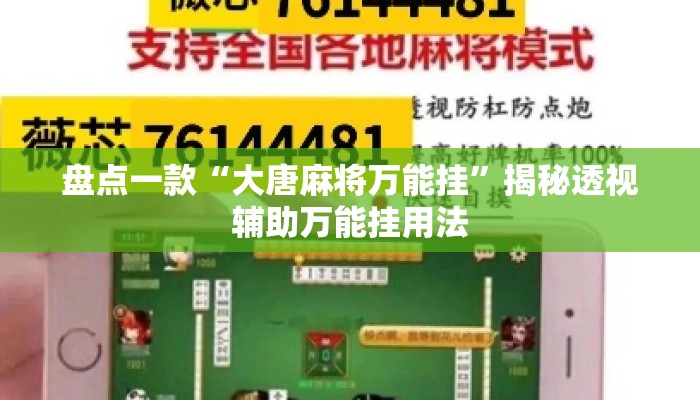 盘点一款“大唐麻将万能挂”揭秘透视辅助万能挂用法