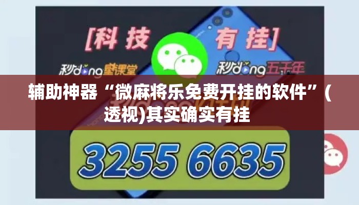 辅助神器“微麻将乐免费开挂的软件	”(透视)其实确实有挂 