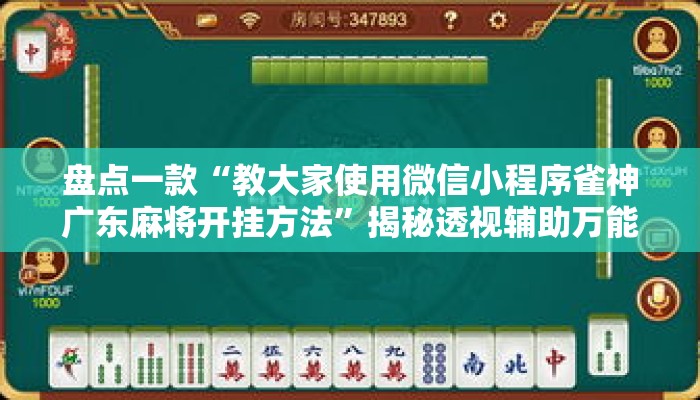 盘点一款“教大家使用微信小程序雀神广东麻将开挂方法	”揭秘透视辅助万能挂用法