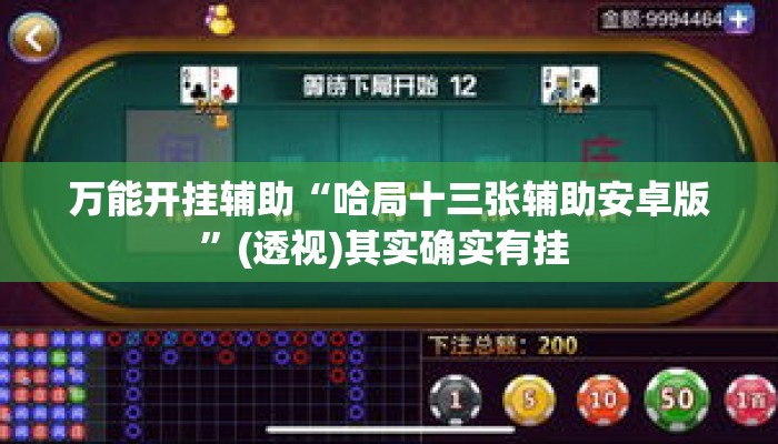 万能开挂辅助“哈局十三张辅助安卓版	”(透视)其实确实有挂 