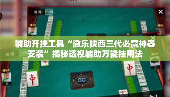 辅助开挂工具“微乐陕西三代必赢神器安装”揭秘透视辅助万能挂用法