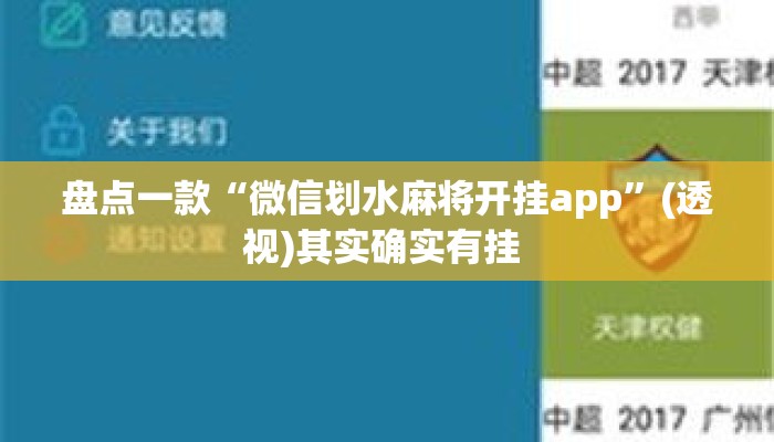 盘点一款“微信划水麻将开挂app	”(透视)其实确实有挂 