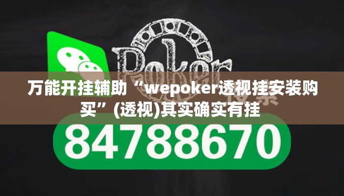 万能开挂辅助“wepoker透视挂安装购买”(透视)其实确实有挂 