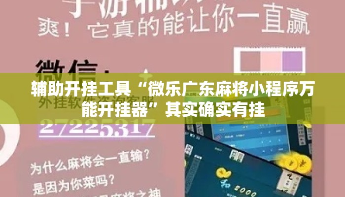辅助开挂工具“微乐广东麻将小程序万能开挂器”其实确实有挂
