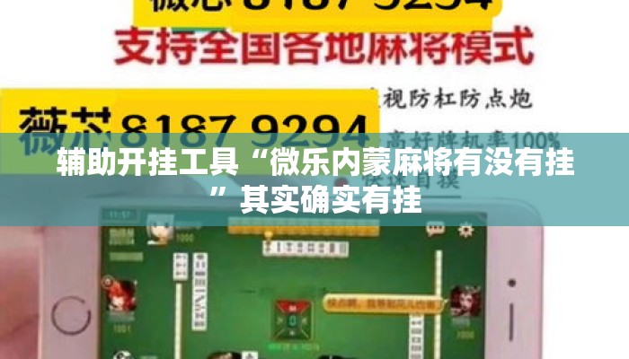 辅助开挂工具“微乐内蒙麻将有没有挂”其实确实有挂