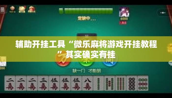 辅助开挂工具“微乐麻将游戏开挂教程”其实确实有挂