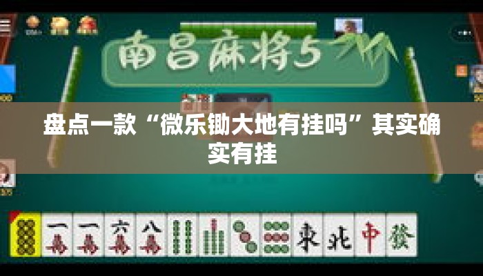 盘点一款“微乐锄大地有挂吗	”其实确实有挂