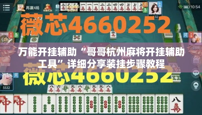 万能开挂辅助“哥哥杭州麻将开挂辅助工具”详细分享装挂步骤教程