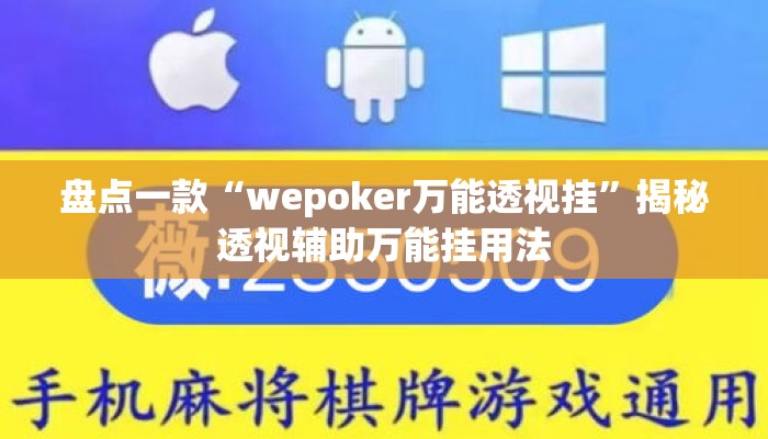 盘点一款“wepoker万能透视挂”揭秘透视辅助万能挂用法