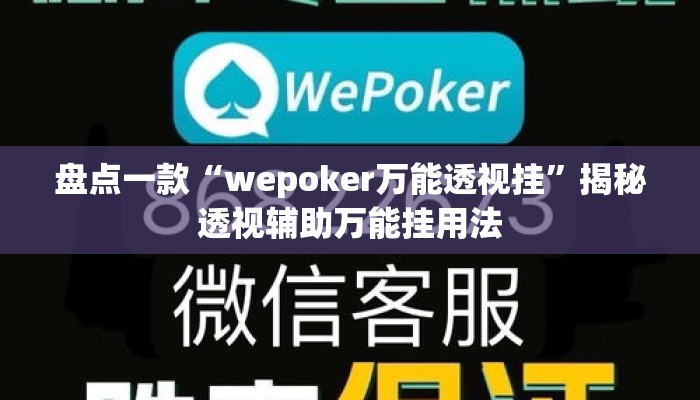 盘点一款“wepoker万能透视挂”揭秘透视辅助万能挂用法