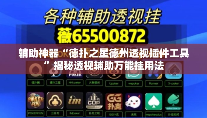 辅助神器“德扑之星德州透视插件工具”揭秘透视辅助万能挂用法