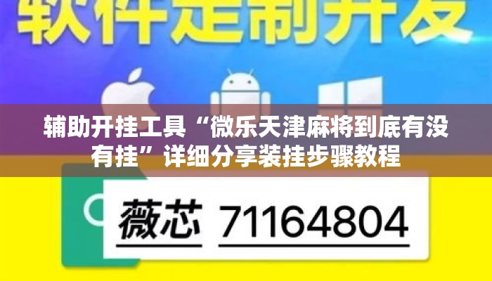 辅助开挂工具“微乐天津麻将到底有没有挂”详细分享装挂步骤教程