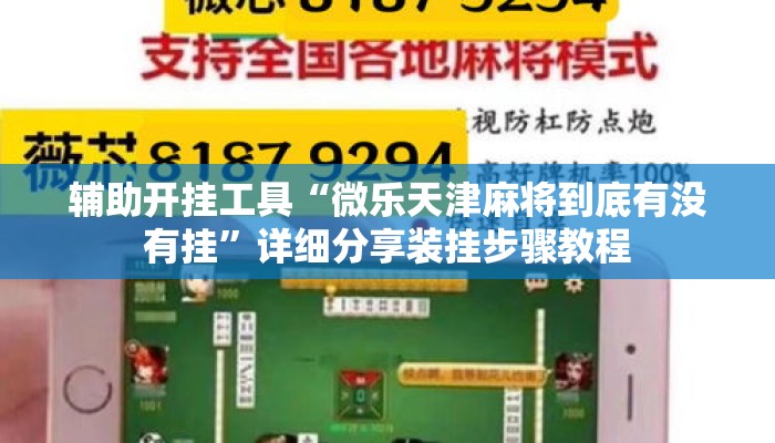 辅助开挂工具“微乐天津麻将到底有没有挂”详细分享装挂步骤教程