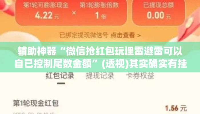 辅助神器“微信抢红包玩埋雷避雷可以自已控制尾数金额”(透视)其实确实有挂 