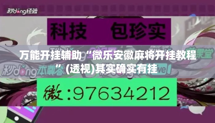万能开挂辅助“微乐安徽麻将开挂教程”(透视)其实确实有挂 