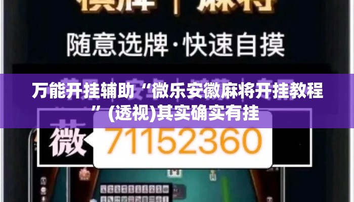 万能开挂辅助“微乐安徽麻将开挂教程	”(透视)其实确实有挂 
