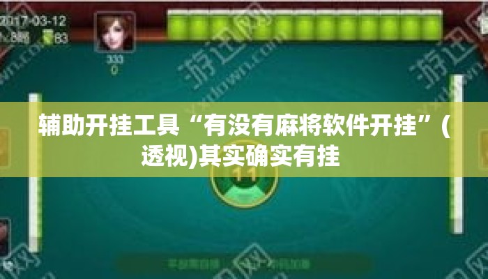 辅助开挂工具“有没有麻将软件开挂”(透视)其实确实有挂 