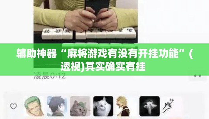 辅助神器“麻将游戏有没有开挂功能	”(透视)其实确实有挂 