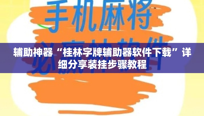 辅助神器“桂林字牌辅助器软件下载”详细分享装挂步骤教程