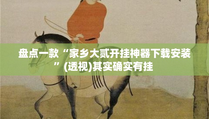 盘点一款“家乡大贰开挂神器下载安装”(透视)其实确实有挂 
