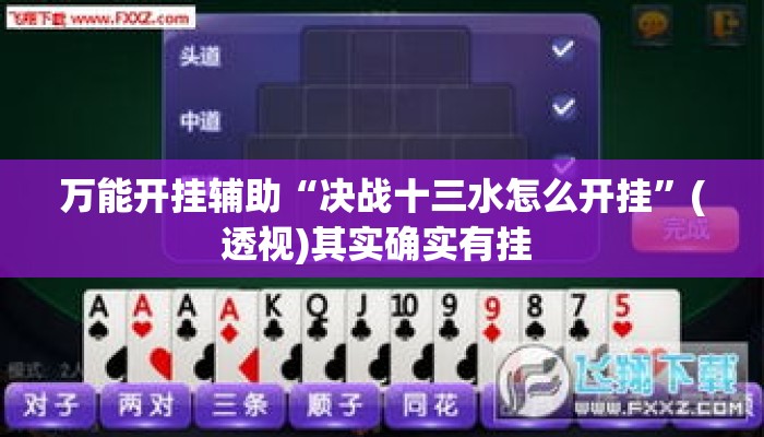 万能开挂辅助“决战十三水怎么开挂	”(透视)其实确实有挂 