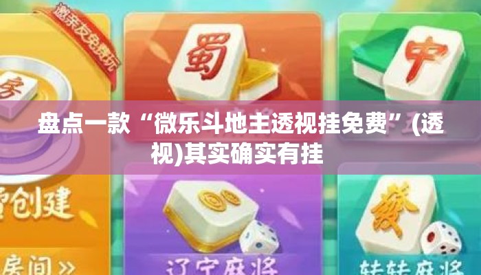 盘点一款“微乐斗地主透视挂免费”(透视)其实确实有挂 