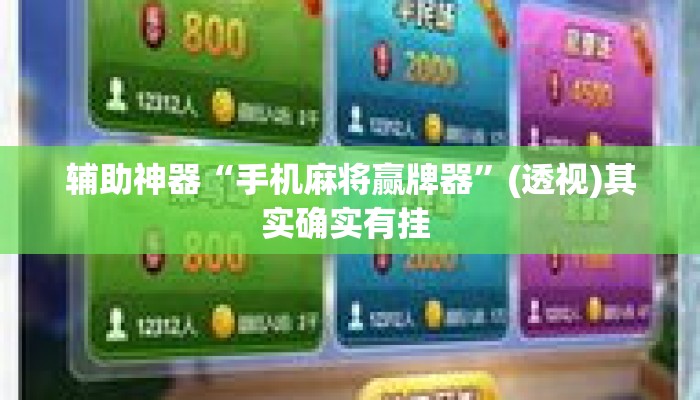 辅助神器“手机麻将赢牌器”(透视)其实确实有挂 