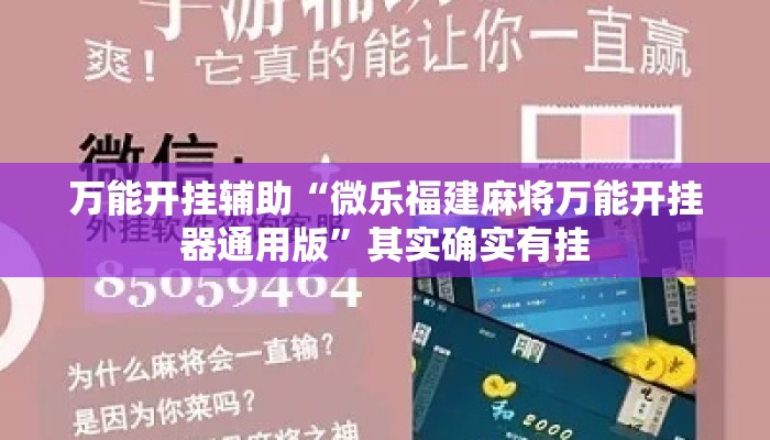万能开挂辅助“微乐福建麻将万能开挂器通用版”其实确实有挂
