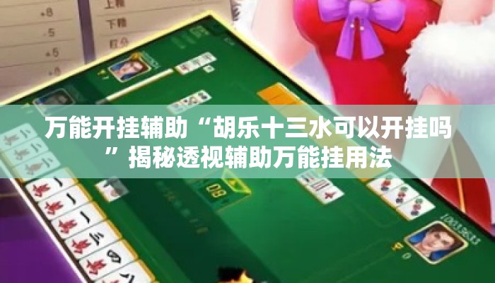 万能开挂辅助“胡乐十三水可以开挂吗	”揭秘透视辅助万能挂用法