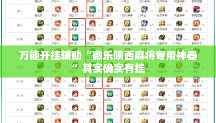 万能开挂辅助“微乐陕西麻将专用神器	”其实确实有挂