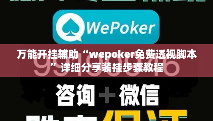 万能开挂辅助“wepoker免费透视脚本	”详细分享装挂步骤教程