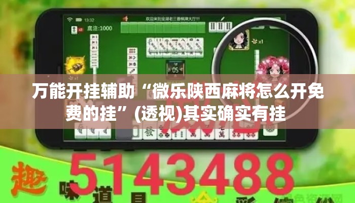 万能开挂辅助“微乐陕西麻将怎么开免费的挂”(透视)其实确实有挂 