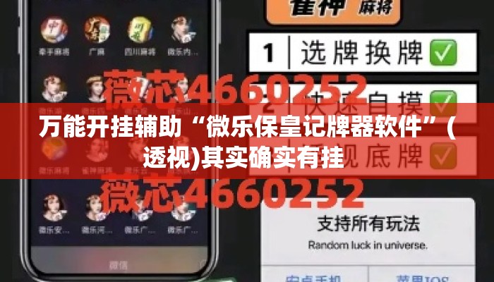 万能开挂辅助“微乐保皇记牌器软件”(透视)其实确实有挂 