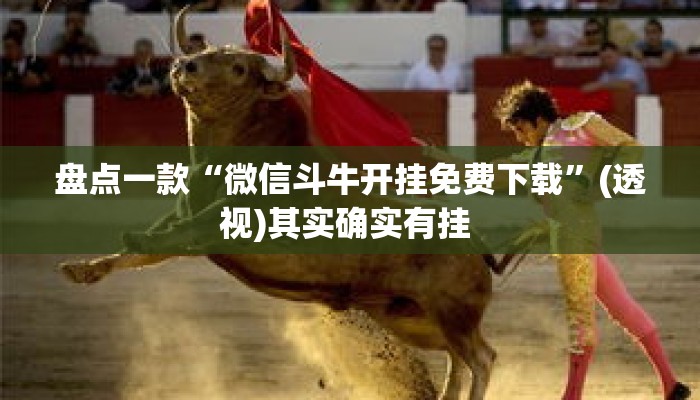 盘点一款“微信斗牛开挂免费下载”(透视)其实确实有挂 