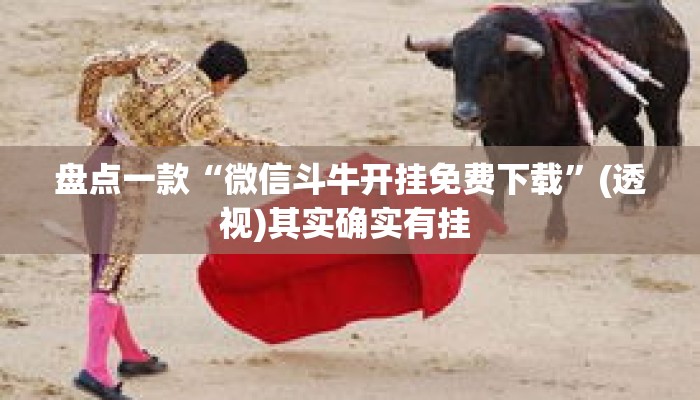 盘点一款“微信斗牛开挂免费下载”(透视)其实确实有挂 