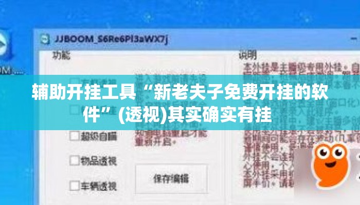 辅助开挂工具“新老夫子免费开挂的软件”(透视)其实确实有挂 