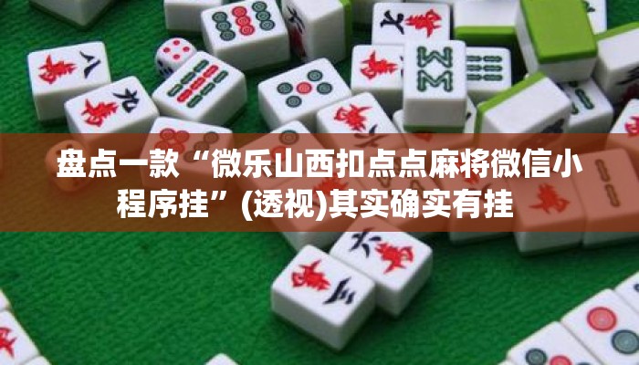 盘点一款“微乐山西扣点点麻将微信小程序挂”(透视)其实确实有挂 