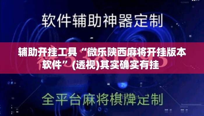 辅助开挂工具“微乐陕西麻将开挂版本软件”(透视)其实确实有挂 