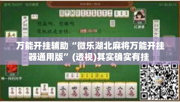 万能开挂辅助“微乐湖北麻将万能开挂器通用版”(透视)其实确实有挂 