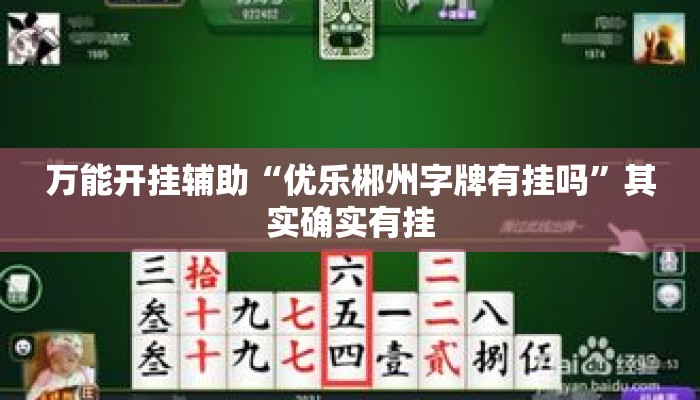 万能开挂辅助“优乐郴州字牌有挂吗”其实确实有挂