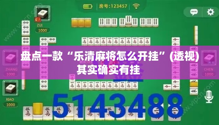 盘点一款“乐清麻将怎么开挂”(透视)其实确实有挂 