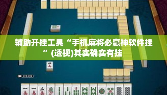 辅助开挂工具“手机麻将必赢神软件挂	”(透视)其实确实有挂 