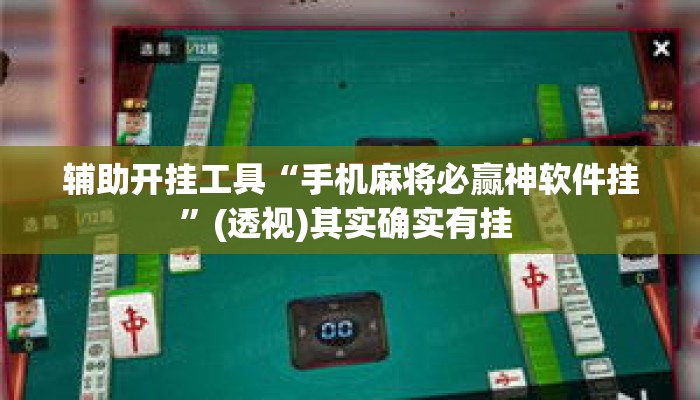辅助开挂工具“手机麻将必赢神软件挂”(透视)其实确实有挂 