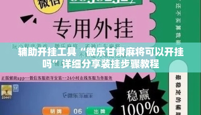 辅助开挂工具“微乐甘肃麻将可以开挂吗”详细分享装挂步骤教程