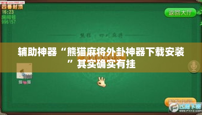 辅助神器“熊猫麻将外卦神器下载安装”其实确实有挂