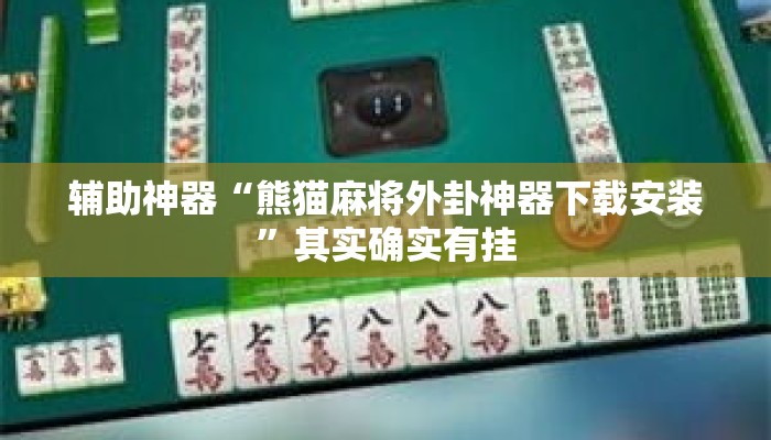 辅助神器“熊猫麻将外卦神器下载安装”其实确实有挂