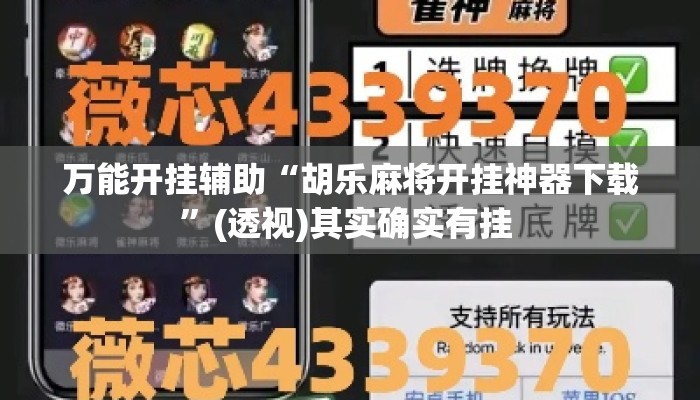 万能开挂辅助“胡乐麻将开挂神器下载”(透视)其实确实有挂 