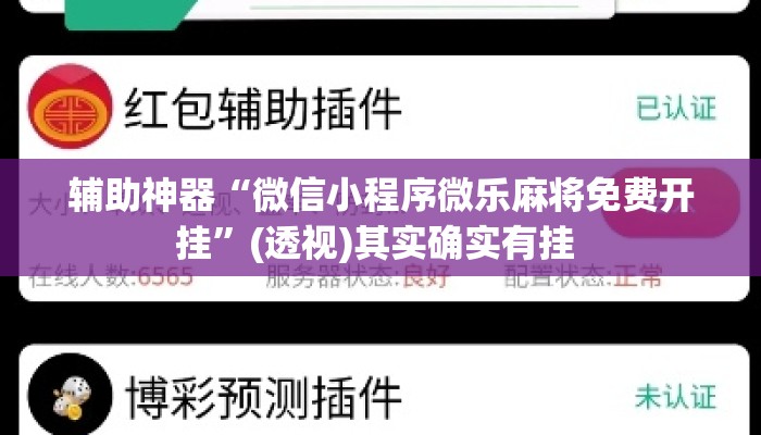 辅助神器“微信小程序微乐麻将免费开挂”(透视)其实确实有挂 